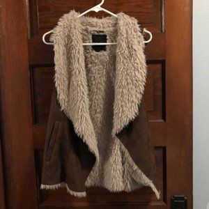 Faux leather/fur vest